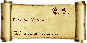 Micska Viktor névjegykártya