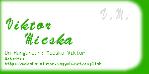 viktor micska business card